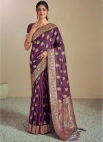 Silk Wine Traditional Wear Weaving Saree